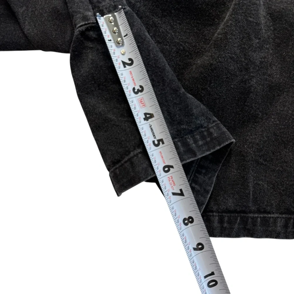 Vintage Blue 80's Acid Wash 100% Cotton Button Down Romper Shorts Pockets S #261 - Picture 7 of 10